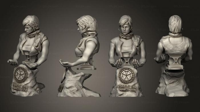Бюсты монстры и герои (Подставка для Джойстика Alice Resident Evil, BUSTH_1910) 3D модель для ЧПУ станка