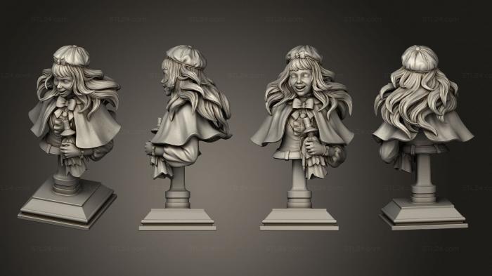 Busts of heroes and monsters (Angelica bust, BUSTH_1916) 3D models for cnc