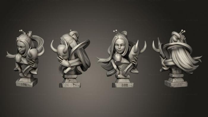 Busts of heroes and monsters (Bai Gu Jing Bust, BUSTH_1929) 3D models for cnc