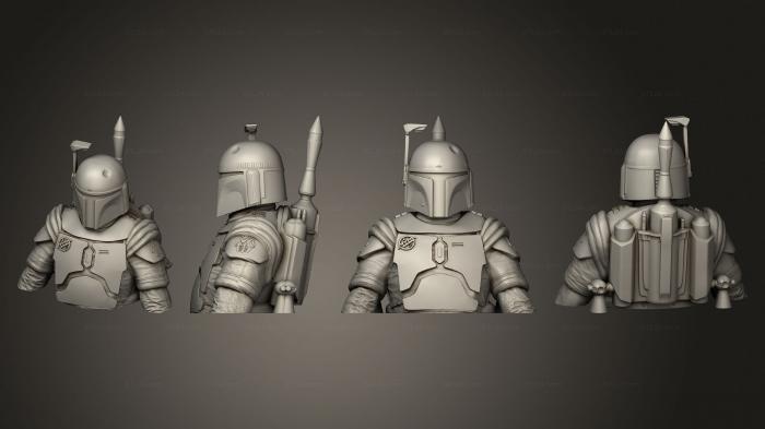 Busts of heroes and monsters (Boba Fett Bust, BUSTH_1946) 3D models for cnc