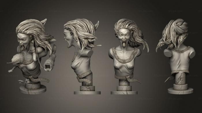 Busts of heroes and monsters (Bruxa Witcher Bust, BUSTH_1953) 3D models for cnc