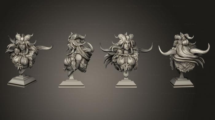 Busts of heroes and monsters (bust circe 001, BUSTH_1963) 3D models for cnc