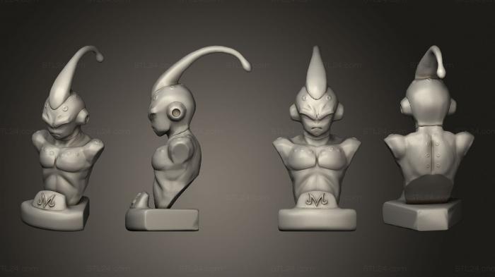 Busts of heroes and monsters (Buu Kid, BUSTH_1986) 3D models for cnc