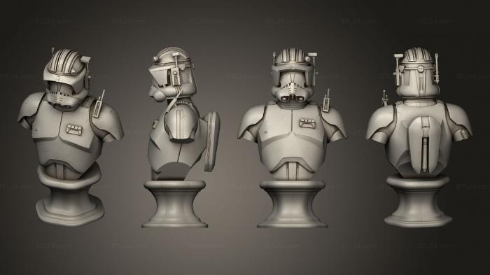 Busts of heroes and monsters (Commander Cody, BUSTH_1996) 3D models for cnc