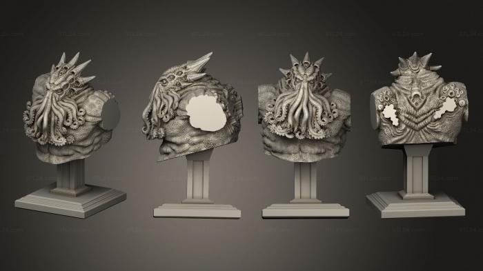 Busts of heroes and monsters (Cthulhu Bust head, BUSTH_2006) 3D models for cnc