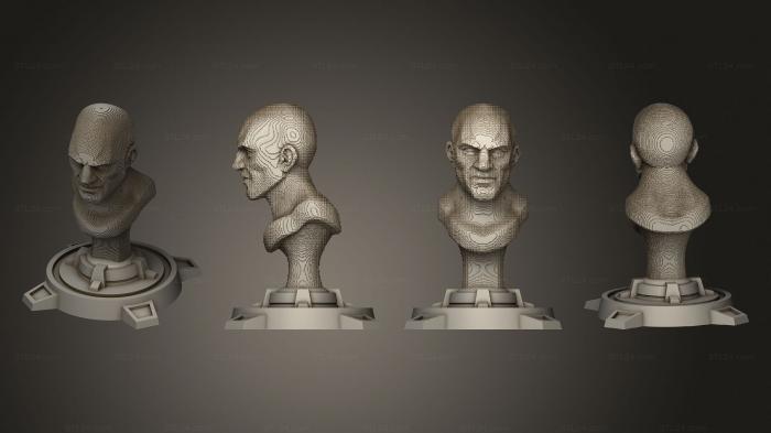 Busts of heroes and monsters (cyberpunk Hologram, BUSTH_2010) 3D models for cnc