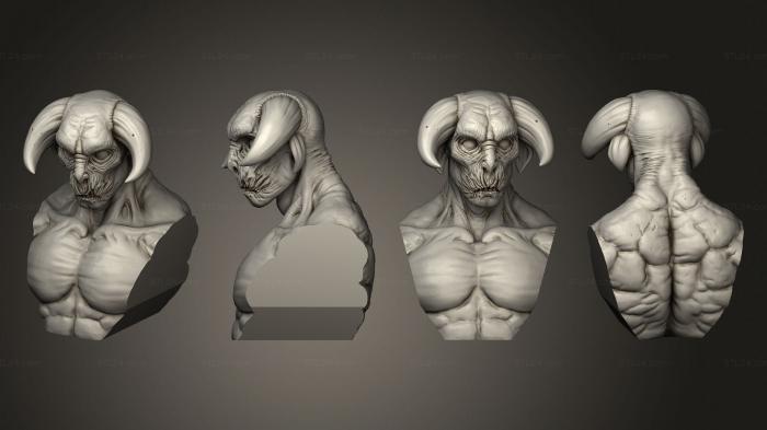 Бюсты монстры и герои (Уничтожение Демона, BUSTH_2012) 3D модель для ЧПУ станка