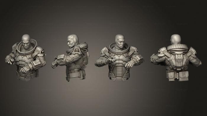 Busts of heroes and monsters (Explorer Astronaut Bust, BUSTH_2041) 3D models for cnc