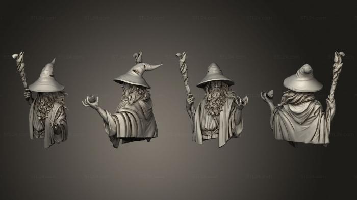 Busts of heroes and monsters (Gandalf 23, BUSTH_2053) 3D models for cnc