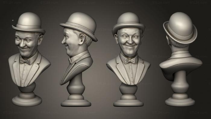 Busts of heroes and monsters (GE Laurel and Hardy Busts Figurines Static, BUSTH_2058) 3D models for cnc