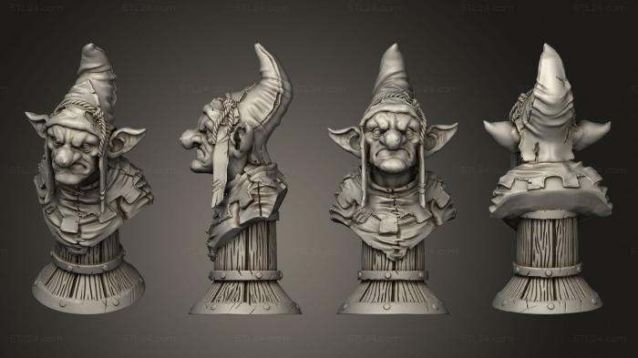 Busts of heroes and monsters (goblin king 05, BUSTH_2064) 3D models for cnc
