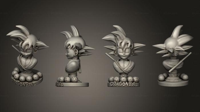 Busts of heroes and monsters (Goku Bust, BUSTH_2069) 3D models for cnc