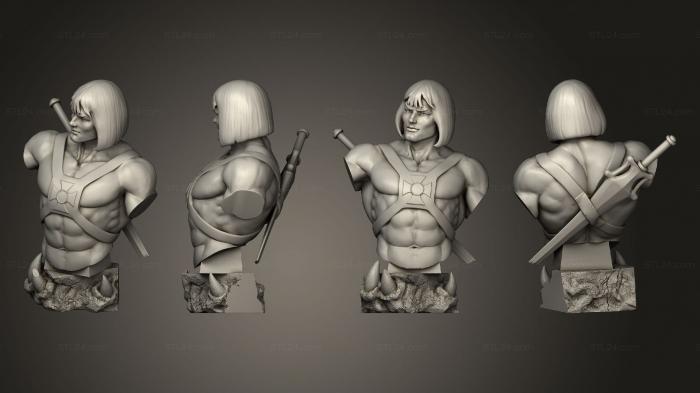 Busts of heroes and monsters (He Man cartoon, BUSTH_2085) 3D models for cnc