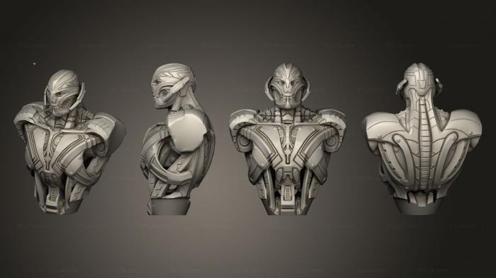 Бюсты монстры и герои (Герой Шахмат Черный Кот 006, BUSTH_2096) 3D модель для ЧПУ станка