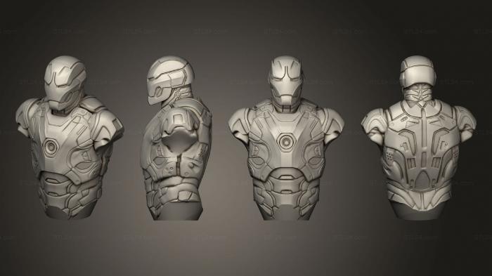 Бюсты монстры и герои (Герой Шахмат Железный Человек, BUSTH_2104) 3D модель для ЧПУ станка