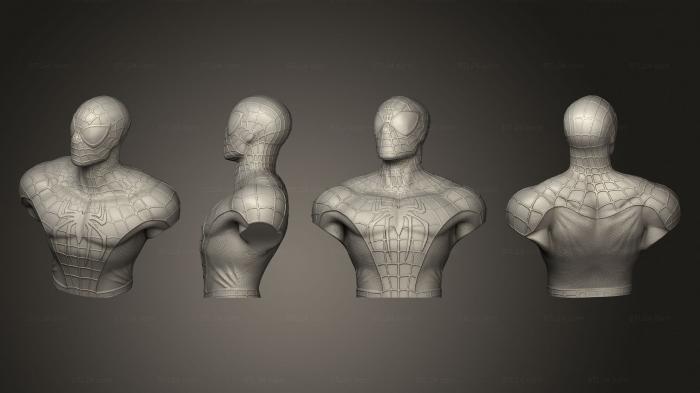 Busts of heroes and monsters (Hero Chess Spiderman Bust No Base, BUSTH_2106) 3D models for cnc