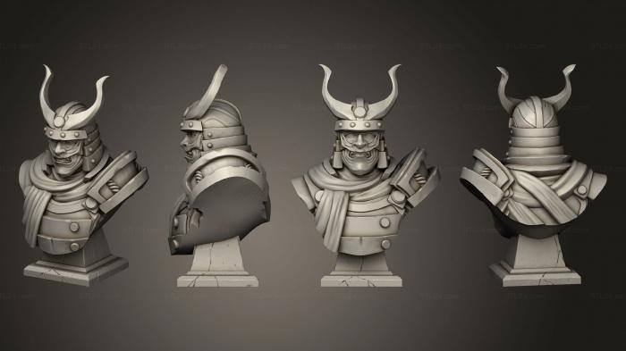Busts of heroes and monsters (Hiroshi Ronin Bust Base 002 2, BUSTH_2111) 3D models for cnc