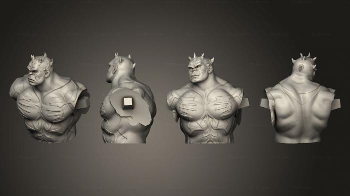 Бюсты монстры и герои (Торс Молота Халка, BUSTH_2115) 3D модель для ЧПУ станка