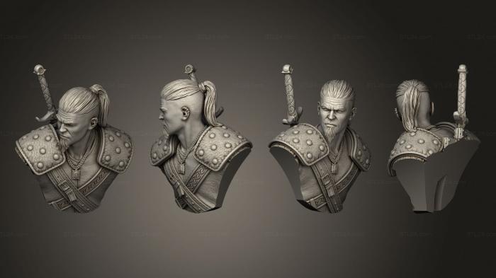 Busts of heroes and monsters (John Gareth Bust, BUSTH_2123) 3D models for cnc