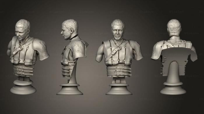 Busts of heroes and monsters (maximus decimus meridius gladiator, BUSTH_2146) 3D models for cnc