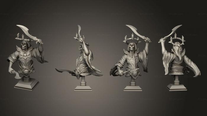 Busts of heroes and monsters (Necromancer caster bust, BUSTH_2163) 3D models for cnc