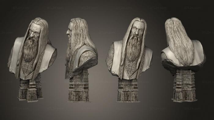 Busts of heroes and monsters (saruman bust, BUSTH_2190) 3D models for cnc