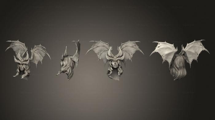 Busts of heroes and monsters (Succubus Queen, BUSTH_2206) 3D models for cnc