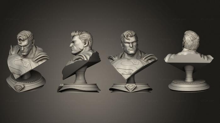 Busts of heroes and monsters (superman bust, BUSTH_2209) 3D models for cnc