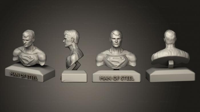 Бюсты монстры и герои (Бюст Супермена 02, BUSTH_2211) 3D модель для ЧПУ станка