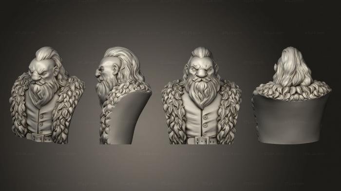 Busts of heroes and monsters (The Darkest Hour Throwback s Dwarf adventurer bust, BUSTH_2218) 3D models for cnc