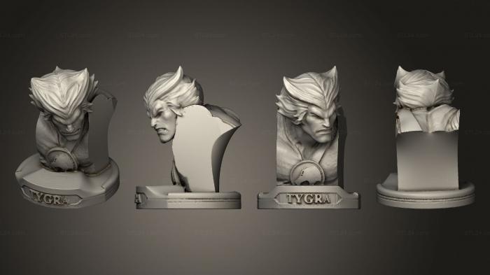 Busts of heroes and monsters (Tygra Bust 01, BUSTH_2231) 3D models for cnc
