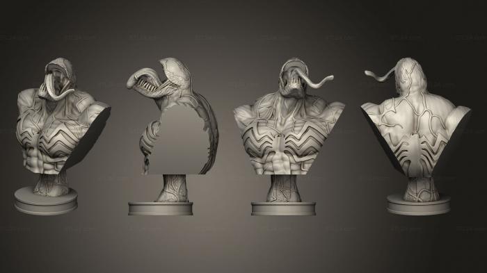 Busts of heroes and monsters (Venom bust, BUSTH_2233) 3D models for cnc