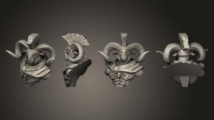 Busts of heroes and monsters (Zodiac War Aries Bust, BUSTH_2249) 3D models for cnc