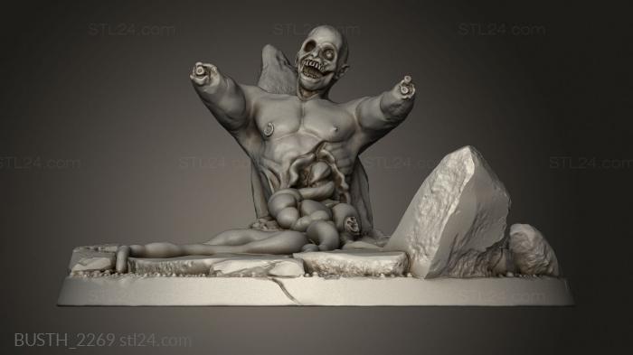 Busts of heroes and monsters (Agony and Temptation, BUSTH_2269) 3D models for cnc