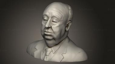 Busts of heroes and monsters (Alfred Hitchcock Sandpiper, BUSTH_2279) 3D models for cnc