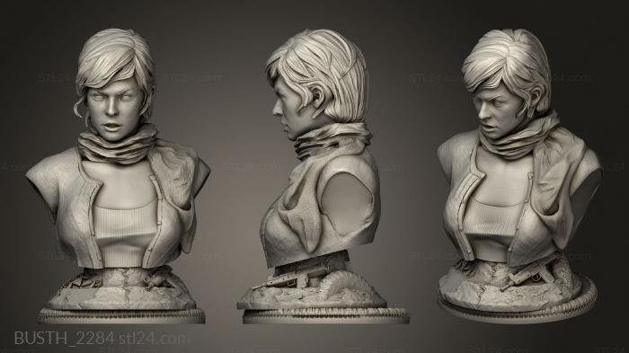 Busts of heroes and monsters (Alice Milla Jovovich Uzi, BUSTH_2284) 3D models for cnc