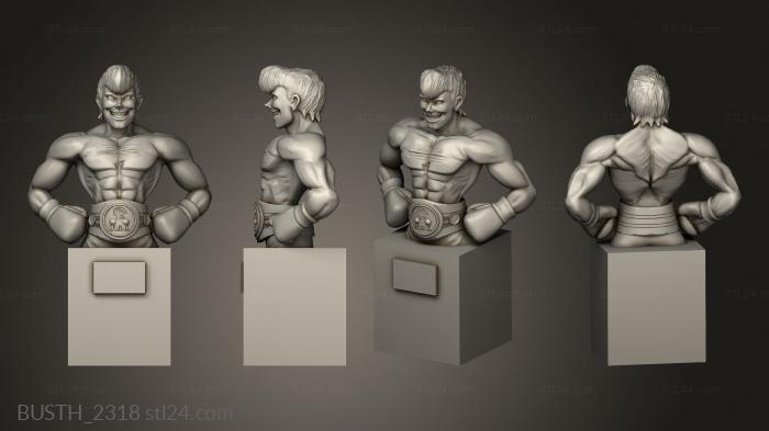 Busts of heroes and monsters (anime boxing champion statue tnoc torfe takamura, BUSTH_2318) 3D models for cnc