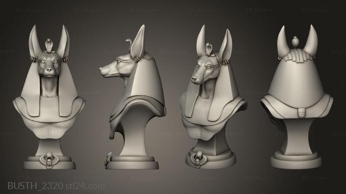 Busts of heroes and monsters (Anubis, BUSTH_2320) 3D models for cnc