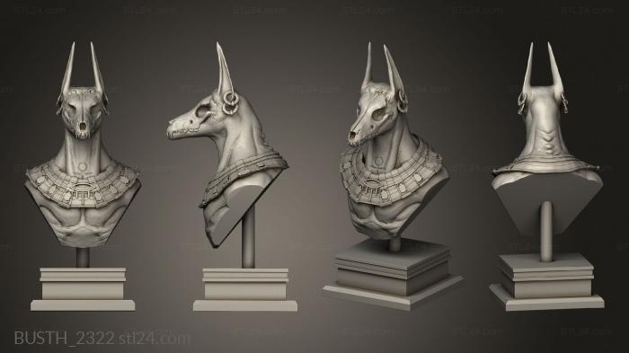 Busts of heroes and monsters (anubis base, BUSTH_2322) 3D models for cnc
