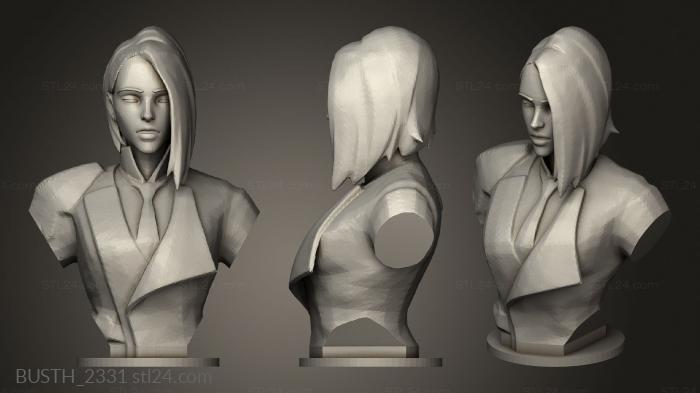 Busts of heroes and monsters (Ashe Overwatch wo hat, BUSTH_2331) 3D models for cnc