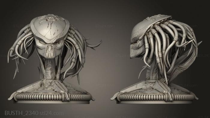 Busts of heroes and monsters (avp trophy alien, BUSTH_2340) 3D models for cnc