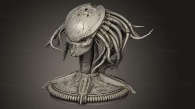 Busts of heroes and monsters (avp trophy alien, BUSTH_2340) 3D models for cnc