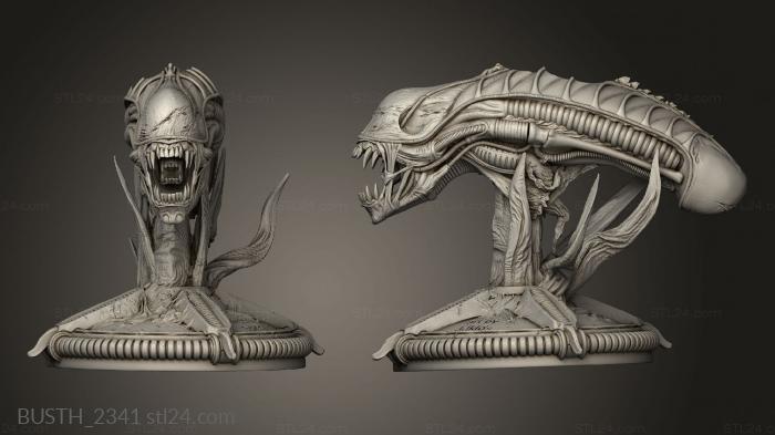 Busts of heroes and monsters (avp trophy alien, BUSTH_2341) 3D models for cnc