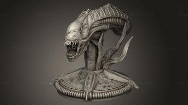 Busts of heroes and monsters (avp trophy alien, BUSTH_2341) 3D models for cnc