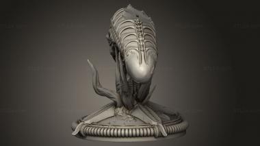 Busts of heroes and monsters (avp trophy alien, BUSTH_2341) 3D models for cnc