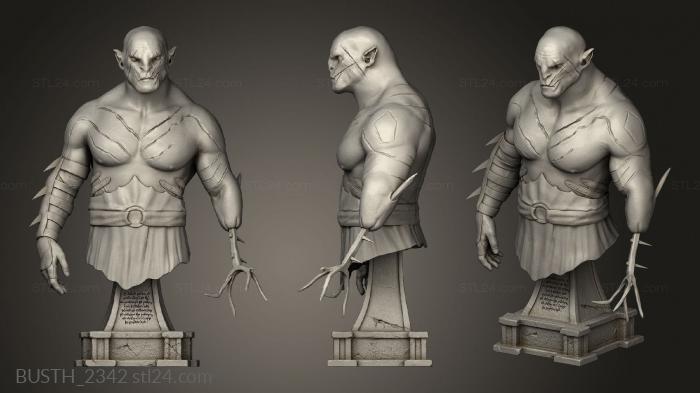 Busts of heroes and monsters (Azog, BUSTH_2342) 3D models for cnc