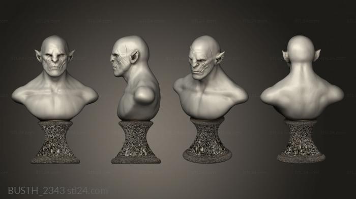Busts of heroes and monsters (azog, BUSTH_2343) 3D models for cnc