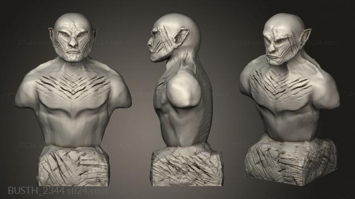 Busts of heroes and monsters (Azog Profanador, BUSTH_2344) 3D models for cnc