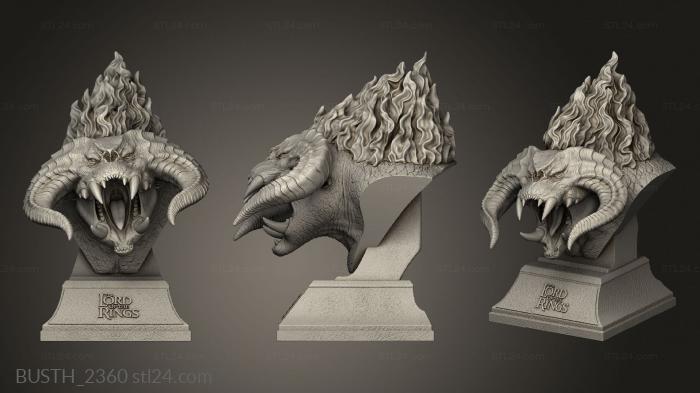 Busts of heroes and monsters (balrog, BUSTH_2360) 3D models for cnc