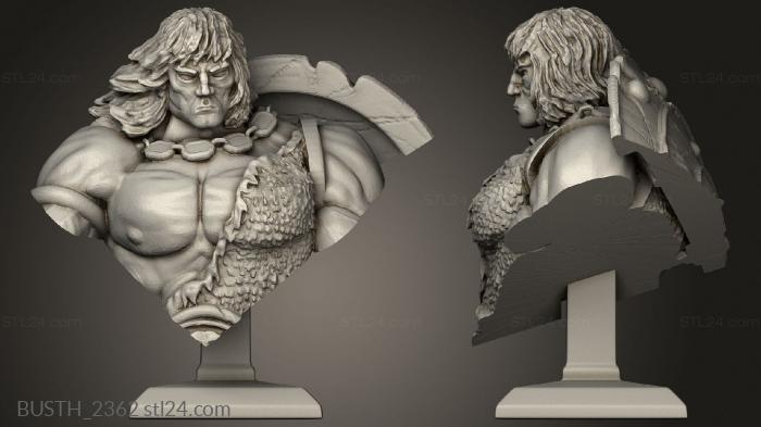 Busts of heroes and monsters (BARBARIAN Classic Comic, BUSTH_2362) 3D models for cnc